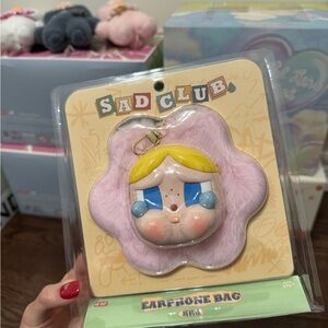Authentic POPMART CRYBABY Sad Club Series-Silicone Plush Earphone Bag